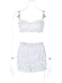 Hugcitar Summer Elegant 2 Pcs Sets Pure Color Slips Ruched Slim Crop Camis Shorts Women Y2K Outfits Beach Festival Party.
