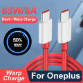 6.5A Fast Charge Type C Cable 65W Warp Charger Cables for USB PD USBC for Oneplus 8T One Plus 8t Warp Charge. 