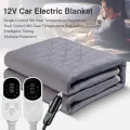 12V Electric Blanket Plush Thicker Heater Heated Mattress Thermostat Travel Heating Mat Winter Body Warmer For RV SUVs Car.
