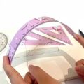 MOTARRO 4 in 1 Cute Cartoon Ruler Stationery Set Multifunctional Combination Ruler Pink Triangle Protractor Drawing.