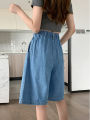 Casual Loose Plus Size Denim Shorts Woman Summer Wide Leg Short Pants Bermuda Femme Knee Length Boyfriend Jeans Shorts Women 5XL.