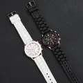 2PCS/Set Couple Watches Fashion Silicone Band Analog Quartz Watch(Without Box). 