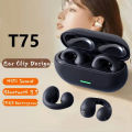 NEW T75 Bluetooth 5.3 Wireless Bone Conduction Headphones Clip Ear Music Noise Canceling Headset HD Call Sports Gaming Earphone.