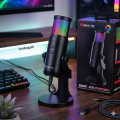 Xtrike-Me Professional Condenser Microphone for Studio Recording - USB Powered Omnidirectional Dynamic Gaming Mic for Mobile, PC, Desktop, Podcasting, Live Streaming, Singing, ASMR, Youtube - 12 RGB Lighting Modes - 360° Rotatable Body - XMC03 by FunBug. 