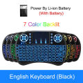 7 Colors i8 Keyboard Backlight English Russian Air Mouse Wireless Touchable Remote Control for Smart TV Box Desktop Touchpad PC. 