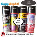 Acrylic Spray Paint (1 bottle only ), Mat Black & Black . For wood, metal, ceramic , plastic, glass, paper, Touchups on cars and bikes, arts and crafts, carboard. Available in dolphin, Win plus, mubah, colorexe, lotus and other brands. 