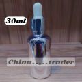(30ml) Empty High Grade Essential Oil Serum Glass Dropper Refillable Bottle in Color Silver (30 ml). 