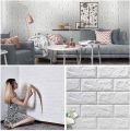 3D Brick Wall Stickers – PE Foam High Self-Adhesive Peel & Stick Wallpaper Panels | 3D Art Wall Brick Room Decor for TV Wall, Sofa Background, Bedroom & Living Room | Easy Install, Waterproof & Noise-Reducing Wall Panels (White, 70 x 77 CM). 