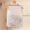 1pc Honeycomb Mesh Laundry Bag with Zipper - Wall-Mounted, Multi-Functional Clothes Storage Organizer for Bedroom & Bathroom. 