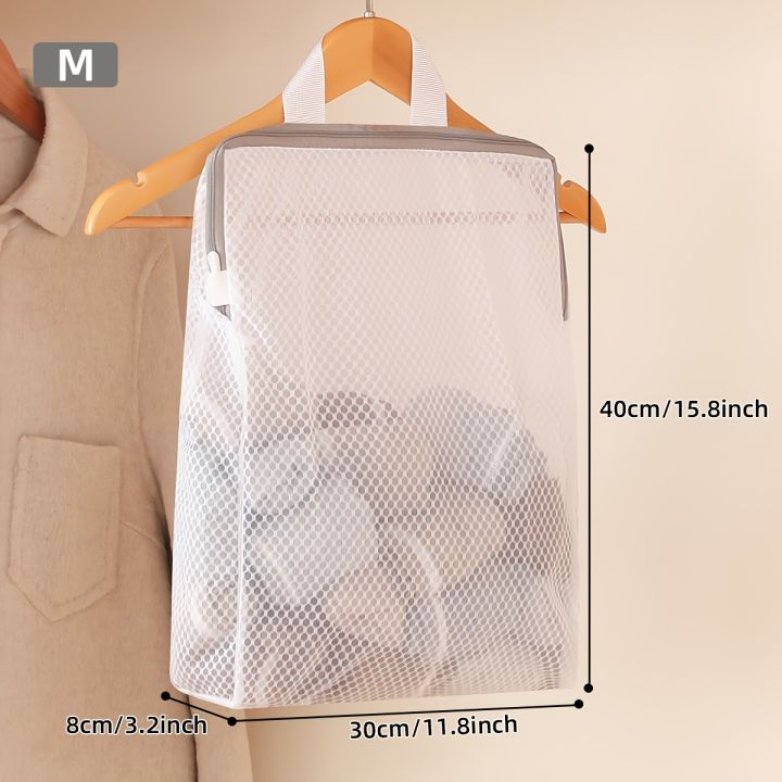 1pc%20Honeycomb%20Mesh%20Laundry%20Bag%20with%20Zipper%20-%20Wall-Mounted,%20Multi-Functional%20Clothes%20Storage%20Organizer%20for%20Bedroom%20&%20Bathroom%20-%20Image%207