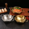 Stainless Steel Dry Pot Instant Noodle Lamian Noodles Pot Seafood Golden Noodle Pot Small Soup Pot Instant Noodles Two Ear Pot. 