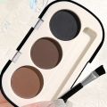 3-color Eyebrow Powder Palette With Eyebrow Brush, Waterproof And Sweatproof Natural Color Rendering Eyebrow Powder Long Lasting. 