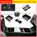 USVOTOV For 2025 2026 Tesla Model 3 Y YL Juniper Center Console Organizer Storage Box Tray Seat Rail Cover Protector Accessories. 
