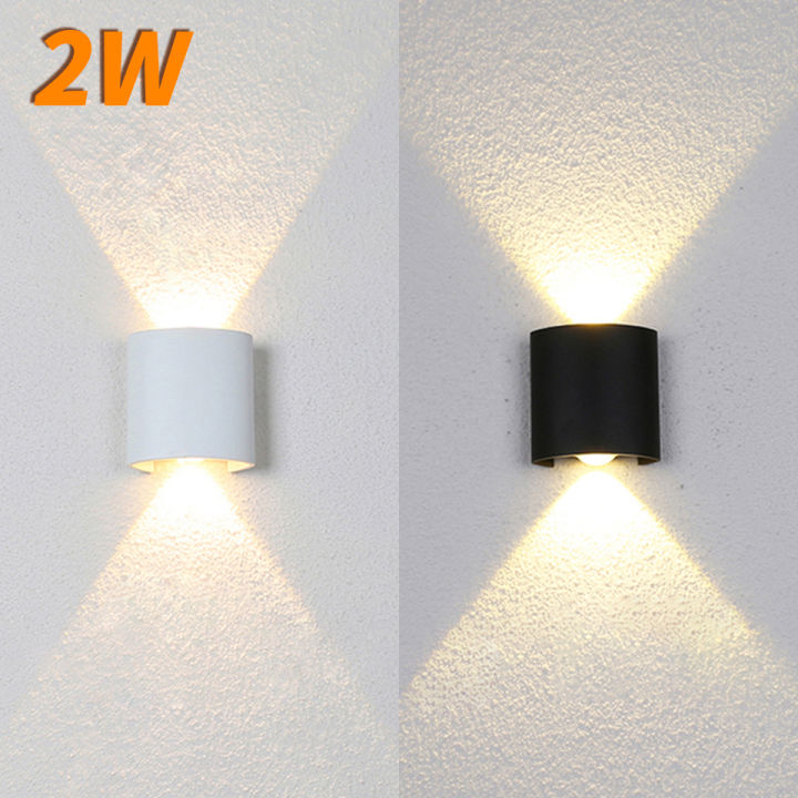 2W LED Wall Lamp Outdoor Waterproof Garden Lighting Indoor Bedroom Living Room Stairs Wall Light