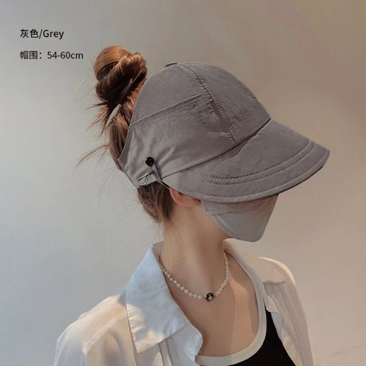 Sun%20Hats%20for%20Women%20Wide%20Brim%20UV%20Protection%20Hollow%20Top%20Sun%20Hat%20Summer%20Beach%20Packable%20Visor%20Fisherman%20Caps%20with%20Mask%20Button%20-%20Image%207