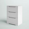 BM-Furniture 3 Drawer Dresser, Wood Chest Drawers Cabinet with Storage for Bedroom, White. 