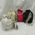 Embroidered fancy potli clutch golbag for wedding parties and gift. 
