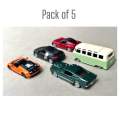 Audi R8, Bugatti Veyron, Corvette C7, 1967 Mustang Volkswagen Samba Van 1:64 Scale Diecast Metal Car - Pack of 5. 