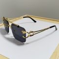 1/2/3 pairs/Fashionable Golden Tiger Head Sunglasses Square Frameless Sharp Edge Sunglasses Cool Men's and Women's Glasses. 
