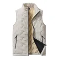 Autumn and winter fashion men's cotton vest jacket casual multifunctional plus size warm standing collar sleeveless men's top. 