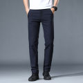 Classic Soft Grinding cotton Pants Men Business Casual Pants 2023 Autumn New Straight Slim Fashion Gray Black Brand Trousers. 