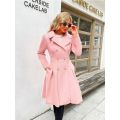 Winter Woolen Women's Trench Coat Skirt Double Breasted Flip Lapel Lined Women's Jacket Warm Street Outerwears Women's Clothing.