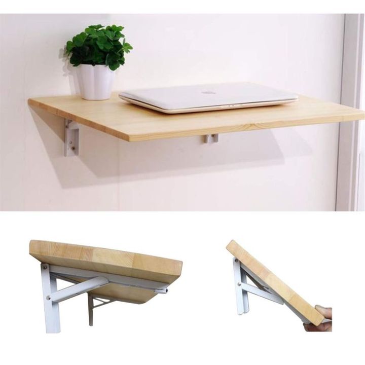 Wall Mounted Folding Laptop Table 16 x 24 Inch | Wooden Foldable Wall ...