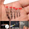 50pcs Swivel Snap Connector Pin Bearing Rolling 360 Rotate Ring Tackle Buckle Hook Lure Kit Wire Box Fishing Accessories.
