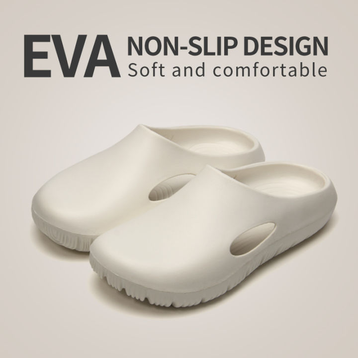Summer New EVA Cool Slippers for Home Comfort, Anti Slip Fashion, Versatile Couple Wearing Baotou Slippers for Men
