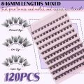 Lash Extension Kit 120 PCs Mix Eyelash Extension Kit Lash Clusters Individual Lashes with Lash Bond and Seal Tweezer for Beginner. 