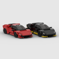 The New MOC Lambo Hurricane Building Blocks Speed Racer Sports Car Model Creative Garage Toys for Boys . 