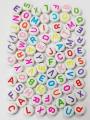 50/100/200 pcs pack of English Alphabet Beads,7mm White and Mixed Color Acrylic Flat Round Spacer Beads English Alphabet Beads for Bracelets and For Jewelry Making DIY Handmade Accessories by Gift Jewels. 