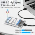 USB 3.0/Type C HDD Enclosure 2.5 inch SATA SSD External Hard Drive Case with 5Gbps Transfer Speed Clear Harddisk Boxs Tool-Free. 