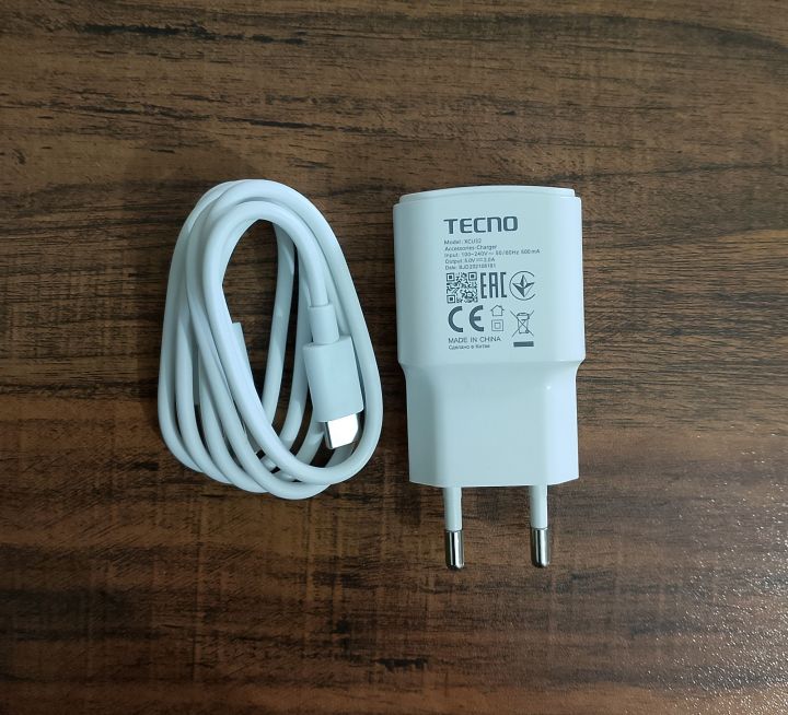 Tecno 10Watt Genuine Adaptor with Type C Cable - Tecno 10Watt Charge