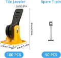 50-100Pcs Floor Tile Leveling System Tile Leveler Ceramic Adjuster Artifacts Spacers Kit for Laying Wall Tile Construction Tools. 