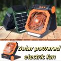 7800mAh Led Lantern Long-lasting Battery Life Infinite Loop Solar Panel Fan Solar Powered Adjustable Speed Rechargeable Fan.