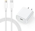 IPhone Charger 20W USB-C Power Adapter With USB-C to Lightning Cable Fast & Efficient Charging For iPhone 8/8 Plus/iPhone X/XR/XS/XS Max /iPhone SE (2nd generation)/ iPhone 11 /11 Pro/ Pro Max/ iPhone 12/ 12 Pro/ 12 Pro Max/ 12 mini. 