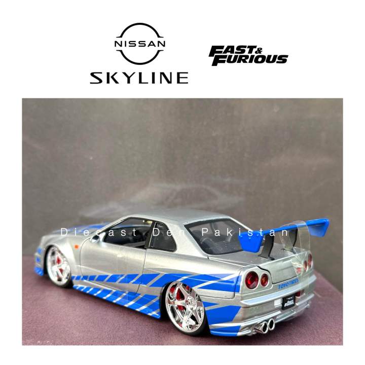 Nissan%20Skyline%20R34%20Fast%20and%20Furious%201/24%20Scale%20Diecast%20Model%20Car%20-%20Image%203