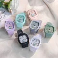 New Lovely Cartoon Kids Watch Square Luminous Watch Fashion Silicone Sports Watch for Students Luminous Watch. 