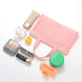 Pink Mesh Multi-Pocket Mini Makeup Bag Swimming Bag Portable Travel Storage Bag Portable Bath Bag Beach Bag One Pack.