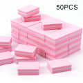 [30pcs Nail Art Kit Essentials] 30pcs Pink Nail Art Kit - Disposable Mini Nail File, Buffer Pad & Stick Set for DIY Jewelry Poli. 