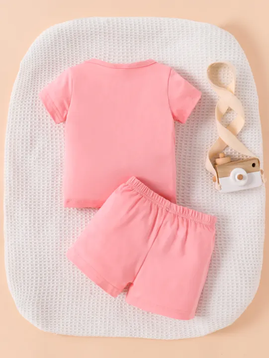 2pcs/Set%20Girls%20Creative%2067%20Print%20T-Shirt%20+%20Shorts,%20Spring/Summer%20New%20Outdoor%20Casual%20Wear%20-%20Image%202