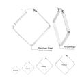 LUXUSTEEL Big Suqare Hoop Earrings For Women Stainless Steel Geometirc Statement Earrings Punk Jewelry Party Birthday . 