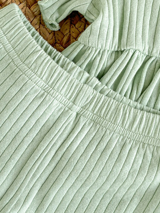 Newborn%20Baby%20Set%20Light%20Green%20Pit%20Strip%20Top+Pants%20Set%20Suitable%20for%200-9%20Months%20Female%20Baby%20Comfortable%20Casual%20Set%20Baby%20clothing%20-%20Image%204