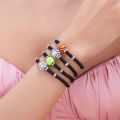 Football Baseball Basketball Charm Bracelet for Men Women Simple Adjutable Black Rope Braided Bracelet Boys Sports Lover . 