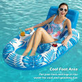 Foldable Inflatable Floating Row PVC Summer Air Mattresses Swimming Pool Inflatable Water Sleeping Bed Lounger Chair Hammock. 