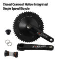 SKEACE Break The Wind Hollowtech Crankset 49T Carbon Chainwheel 165mm Aluminum Alloy Fixed Gear Bike Crank For Track Bicycle. 