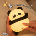 USB Rechargeable LED Night Light Cute Cartoon Panda Silicone Lamp Timing Function Desk Bedside Decor Children Nightlight Gift. 