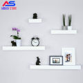 Wall Mounted White & Black Floating Shelves, Book Shelf wooden shelves. 