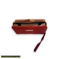 woman lining clutch. 